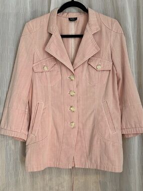 Kello Blush Pink Tailored Button-Front Blazer Jacket